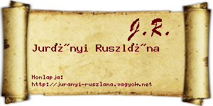 Jurányi Ruszlána névjegykártya